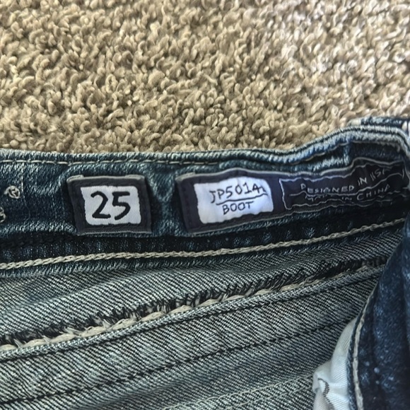 Miss me size 25 white stich dark wash jeans - Picture 2 of 4